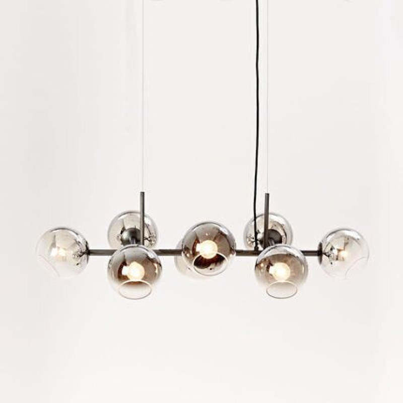Valentina Modern LED Pendelleuchte Kugel Schwarz/Gold Ess/Wohnzimmer Glas