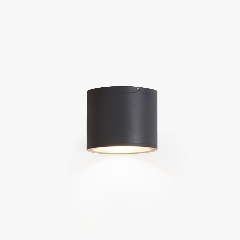 Ray Modern LED Außenleuchte Zylindrisch Schwarz Flur/Garten/Balkon Metall&Glas ∅11/15CM