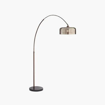 Valentina Retro Brown Curved Stehleuchte, Metall