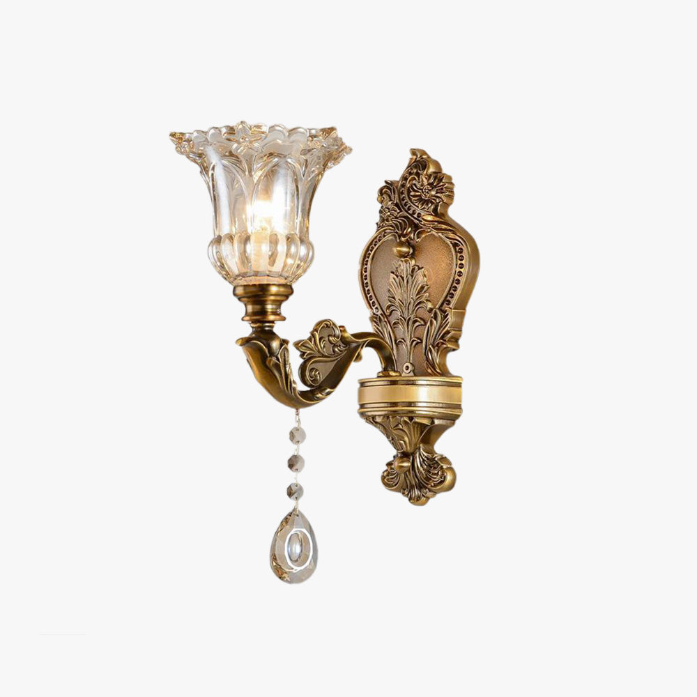 Arisha Vintage Wandleuchte Innen Zweiflamming Gold Schlaf/Wohnzimmer Metall