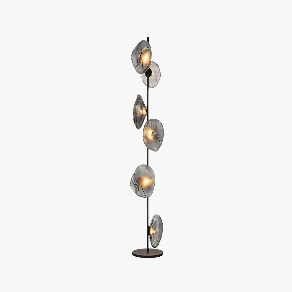 Avi Design LED Stehlampe Schwarz&Gold Wohn/Schlaf/Arbeitszimmer Metall&Glas 3/6Köpfe