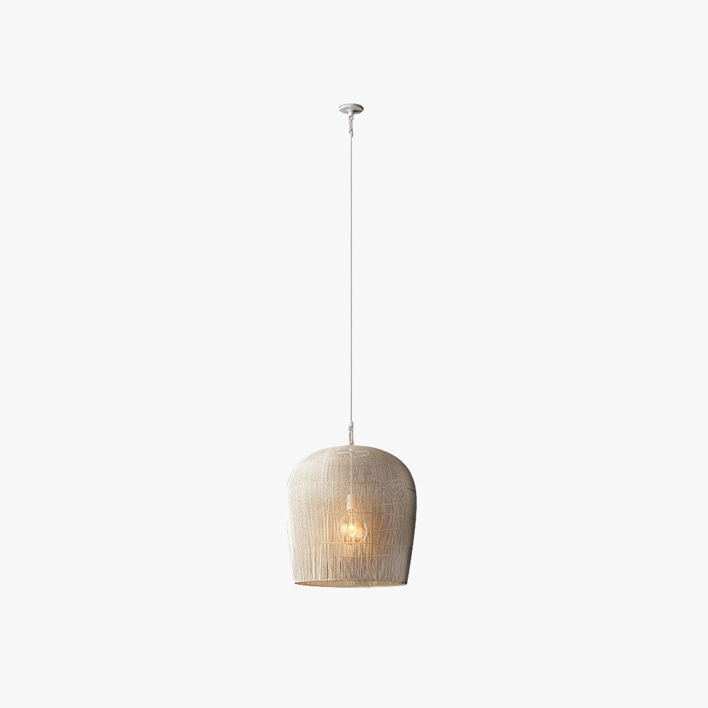 Ritta Weiß & Schwarz Pendelleuchte, Rattan, Durchmesser 31/51cm