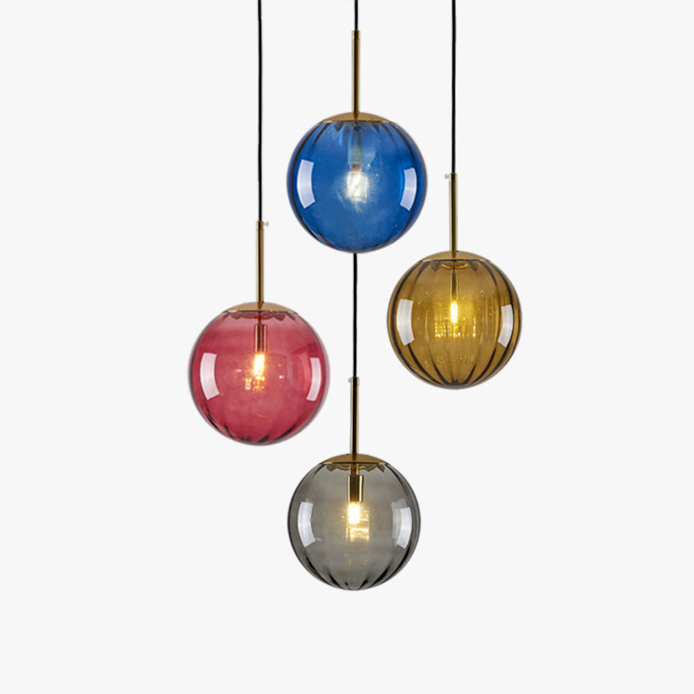 Valentina Modern Glaskugel LED Pendelleuchte Grau/Blau/Rot/Kaffee/Bernsteinfarben Esstisch Glas Metall
