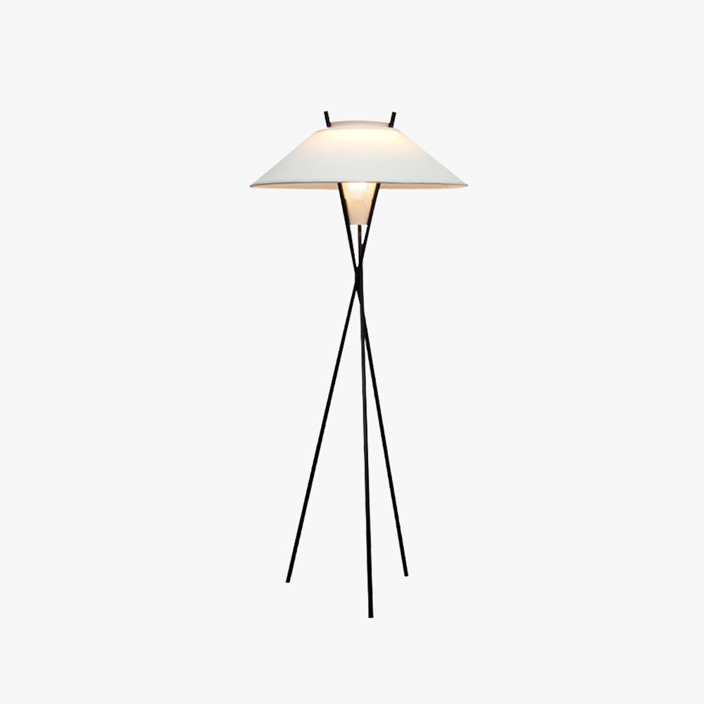 Arisha Modern LED Stehleuchte Tripod Wohnzimmer Schlafzimmer, Weiß, Metall Stoff