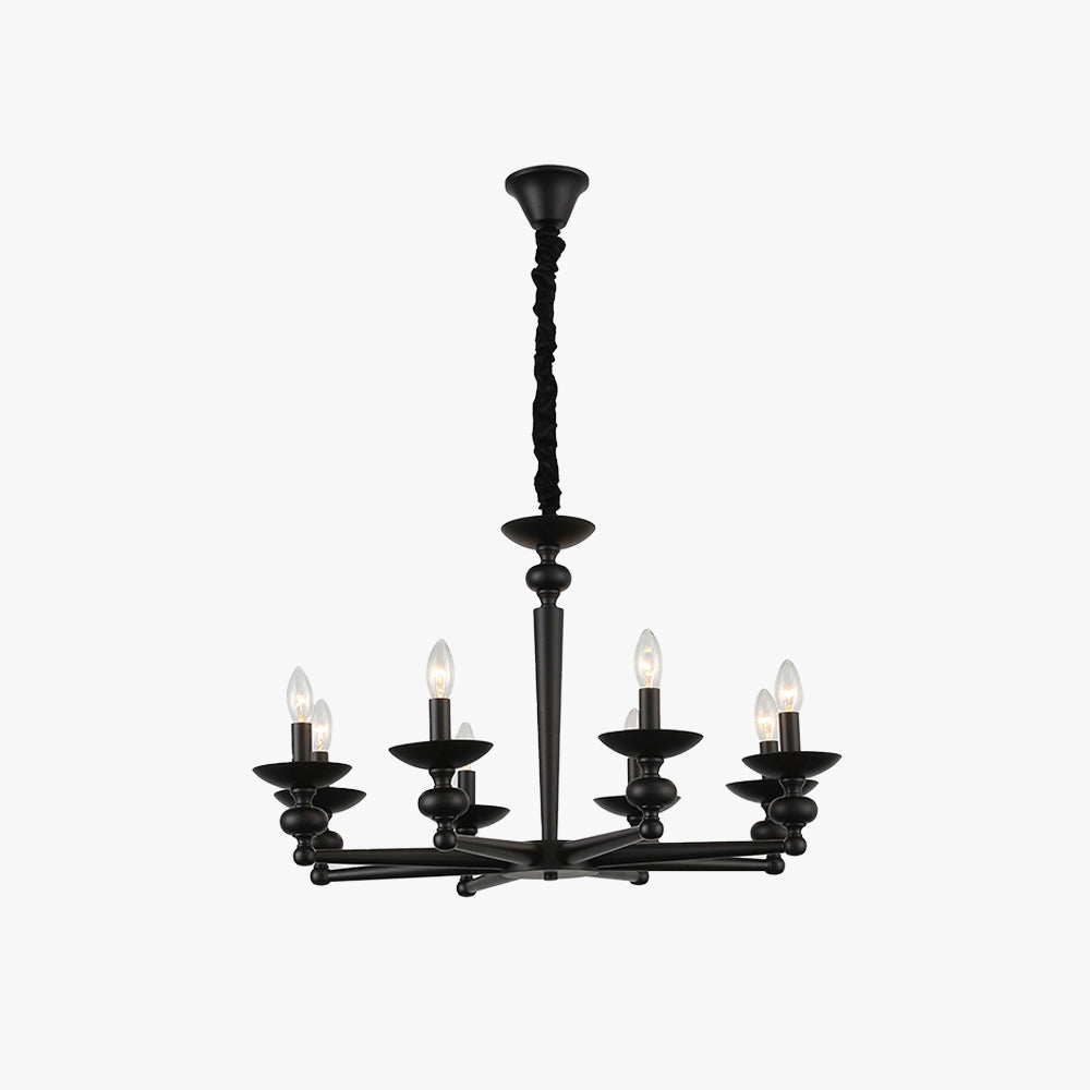 Silva Retro Kerze Pendelleuchte,1/2/6/8/10 Kopf, Esszimmer/Wohnzimmer, Metall/Glas