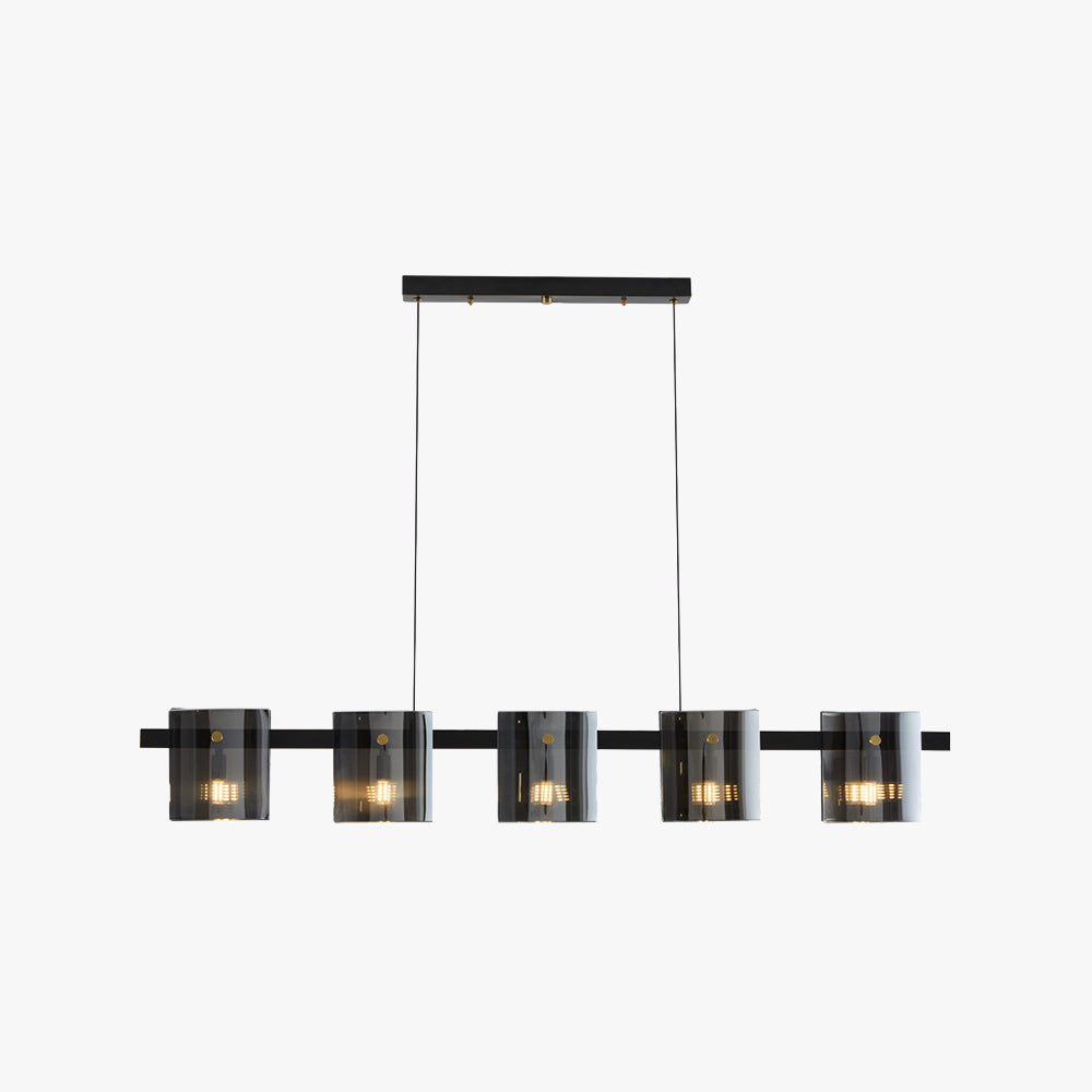 Arisha Industriale Pendelleuchte 3/4/5 Flammig, Metall, Schwarz/Gold