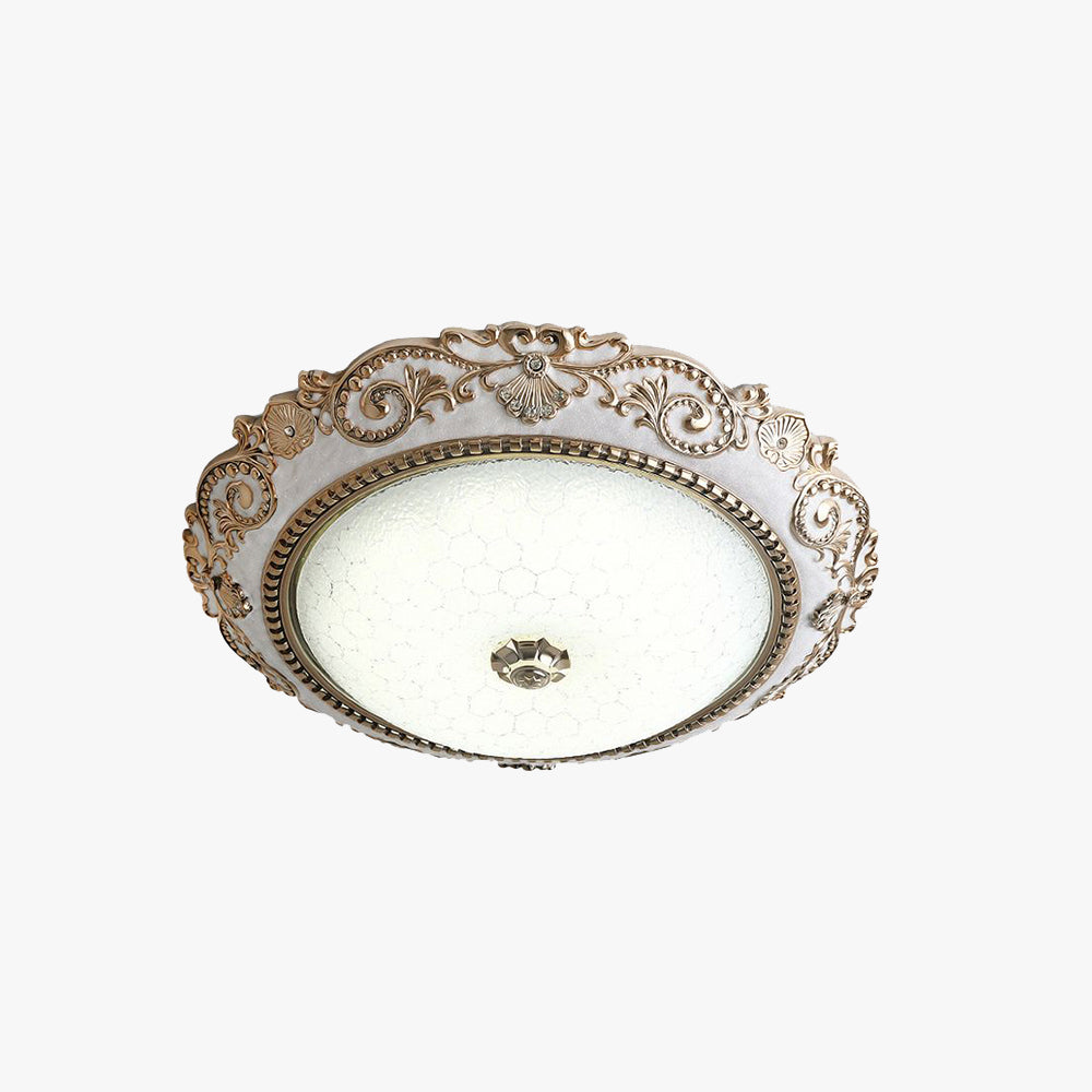 Arisha Traditionell Deckenleuchte, Weiß, Rund, Glas, Schlafzimmer