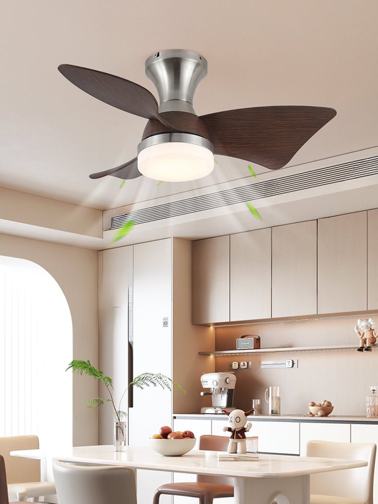 Aureon Deckenventilator mit Beleuchtung aus Holz im modernen Stil