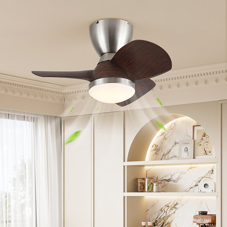 Aldiian minimalistisch Messing-Holz-Deckenventilator mit Beleuchtung
