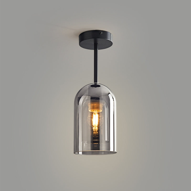 Arisha Modern LED Decken/Pendelleuchte Grau Wohn/Esszimmer Metall Glas