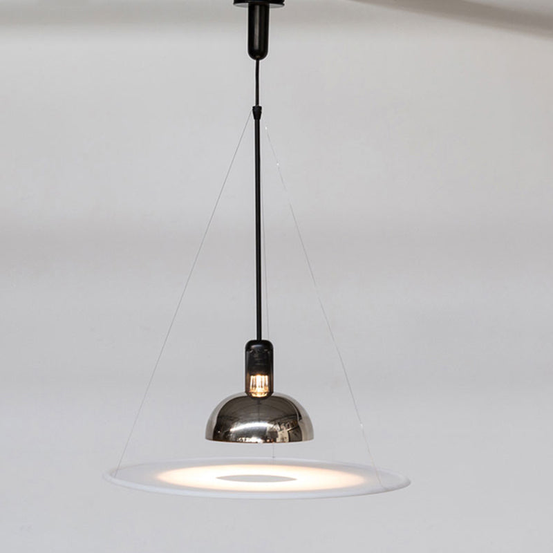 Arisha Modern Schale LED Pendelleuchte Chrom/Schwarz Esstisch Metall&Acryl
