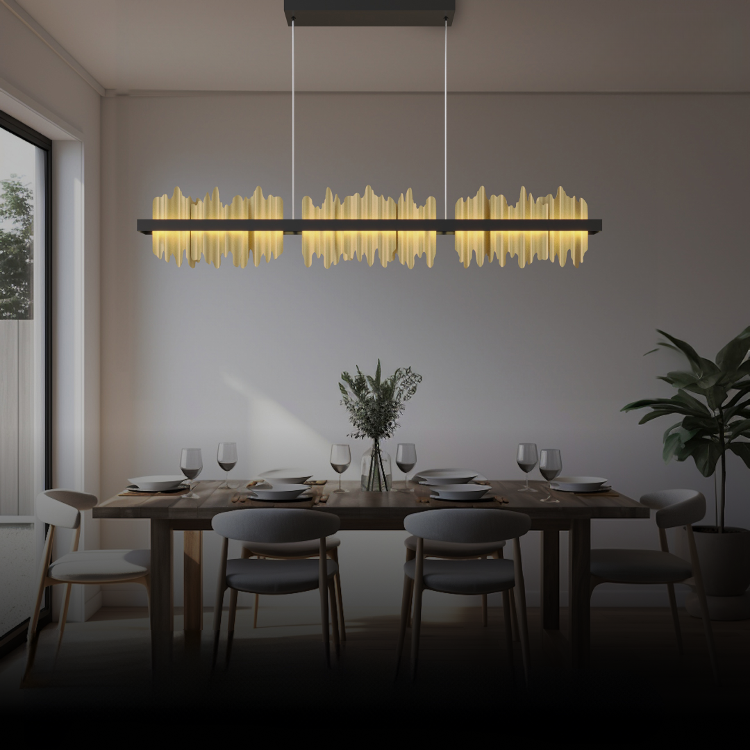 Kristy Industrial Kronleuchter Metall Gold Schwarz Wohnzimmer