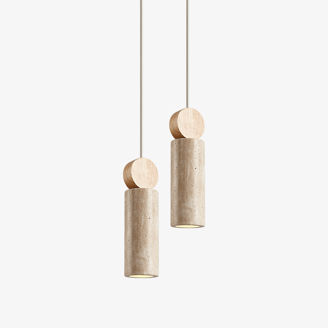 Ashton Travertine Zylinder-Pendelleuchte