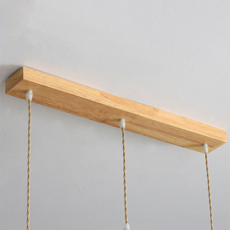 Muto Moderne LED Pendelleuchte Schlafzimmer/Wohnzimmer Weiß Holz