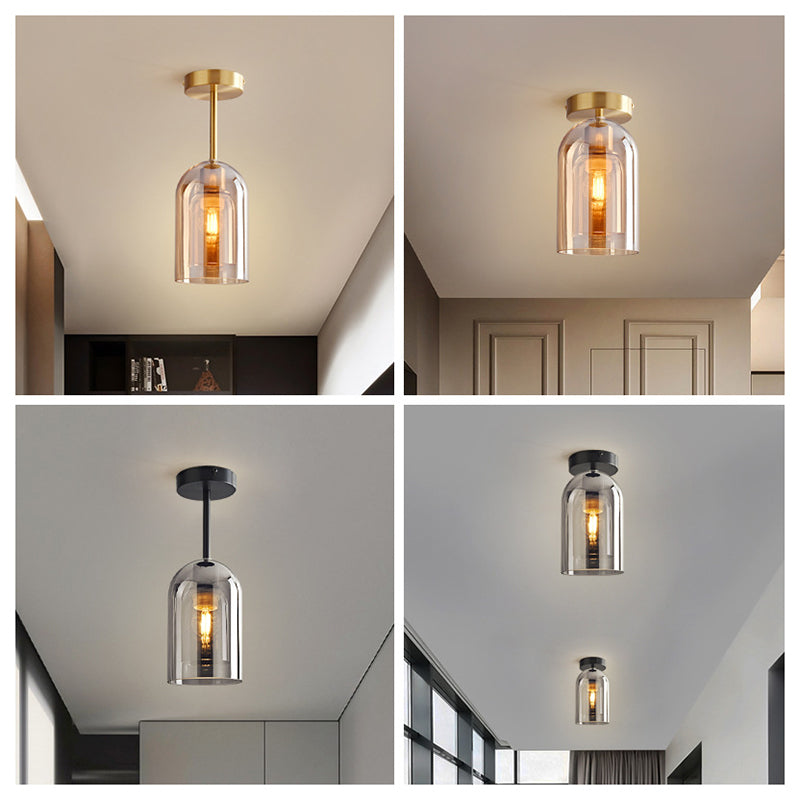 Arisha Modern LED Decken/Pendelleuchte Grau Wohn/Esszimmer Metall Glas