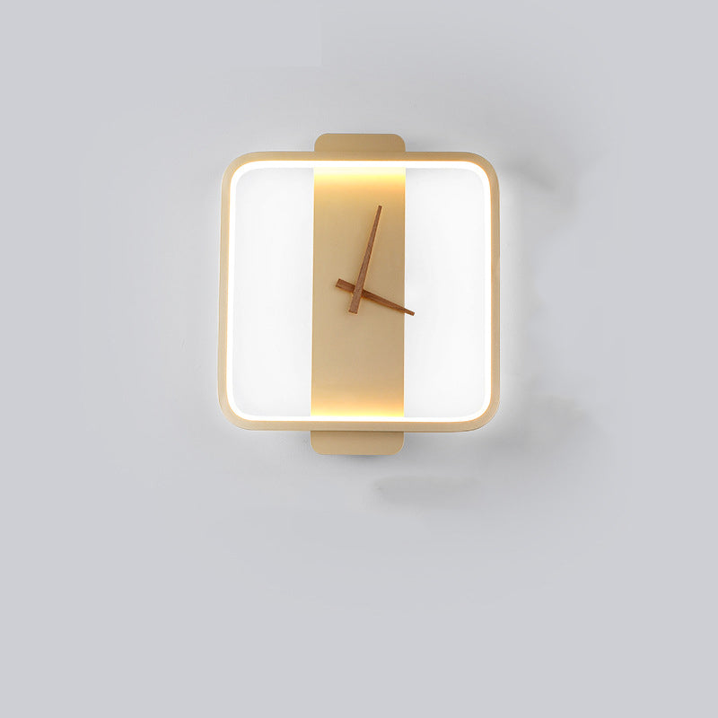 Valentina Arisha Square Clock Metall/Acryl Wandleuchte Gold Wohnzimmer