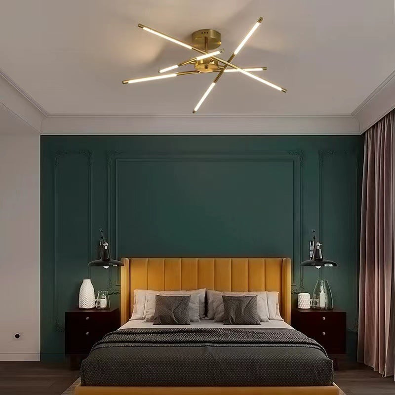 Arisha Modern Linear LED Deckenleuchte Schwarz/Gold Wohn/Schlafzimmer Metall/Acryl Multi-Flammig