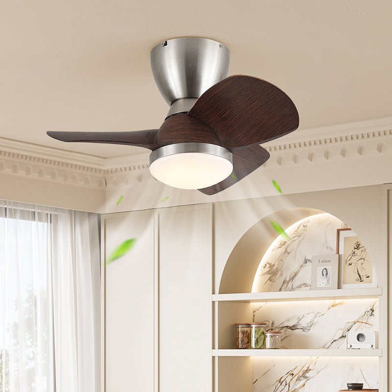 Aldiian minimalistisch Messing-Holz-Deckenventilator mit Beleuchtung
