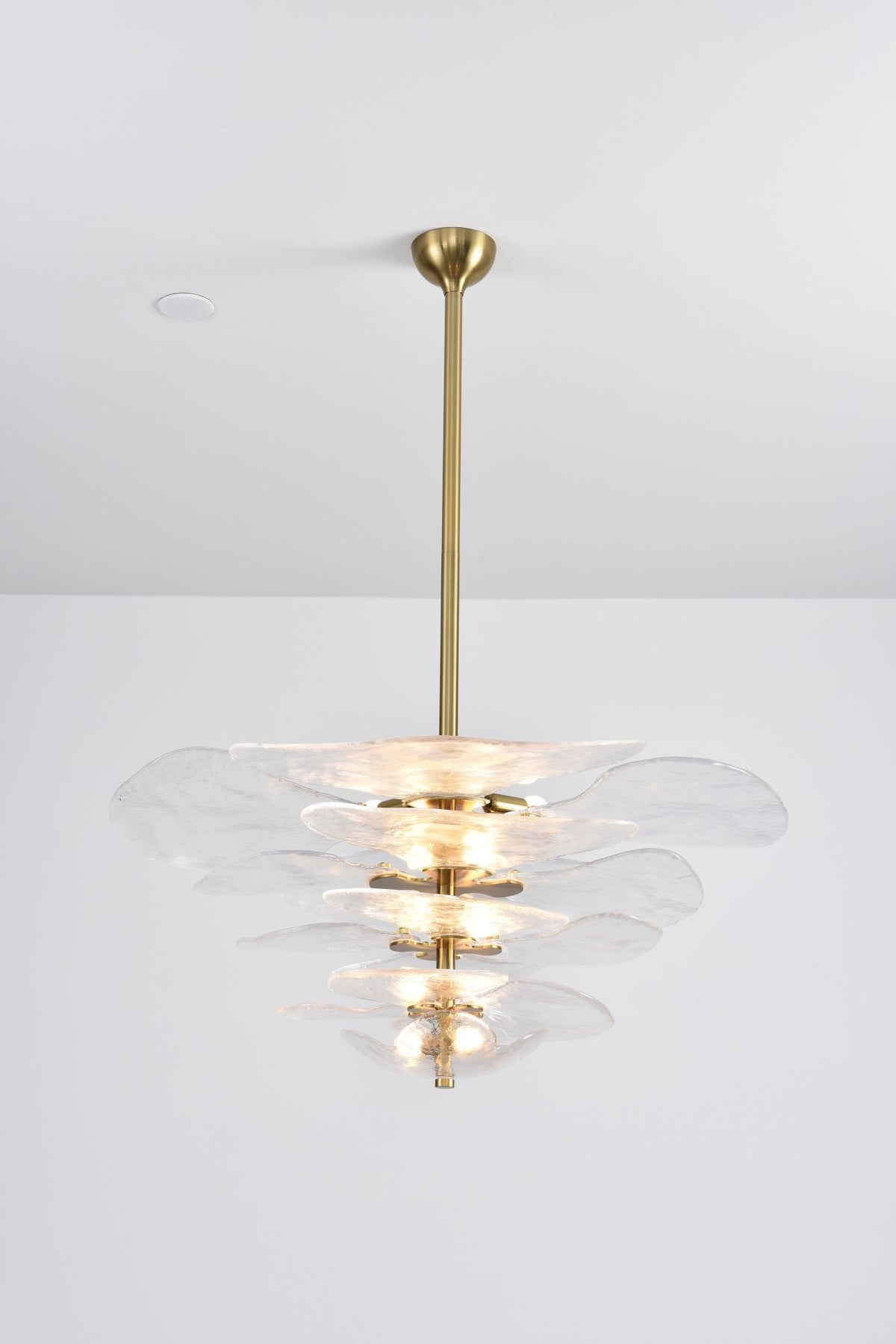 Crivs Kronleuchter Gold Murano-Glas-Blüten-Lagen Luxus