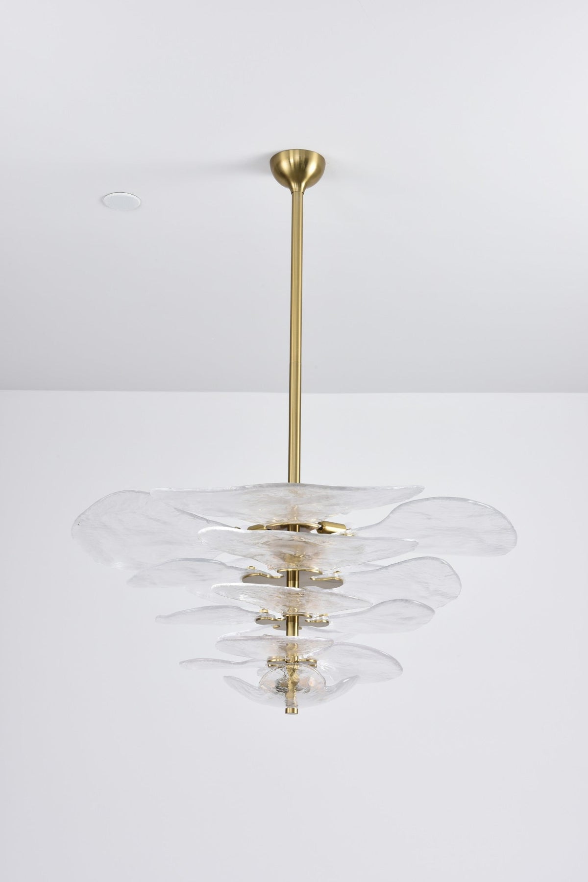 Crivs Kronleuchter Gold Murano-Glas-Blüten-Lagen Luxus