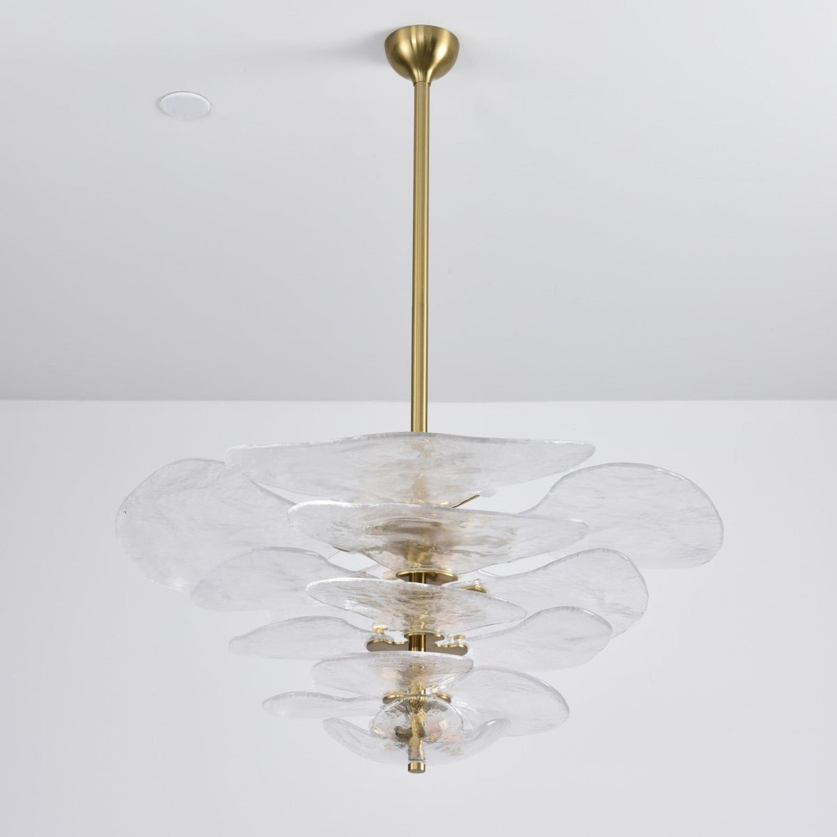 Crivs Kronleuchter Gold Murano-Glas-Blüten-Lagen Luxus