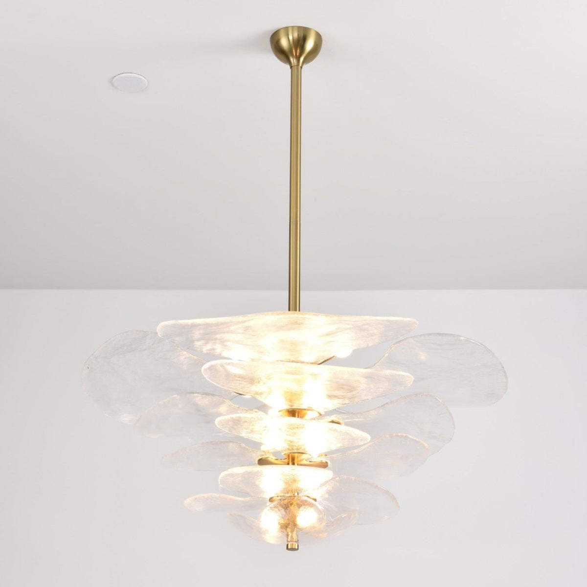 Crivs Kronleuchter Gold Murano-Glas-Blüten-Lagen Luxus