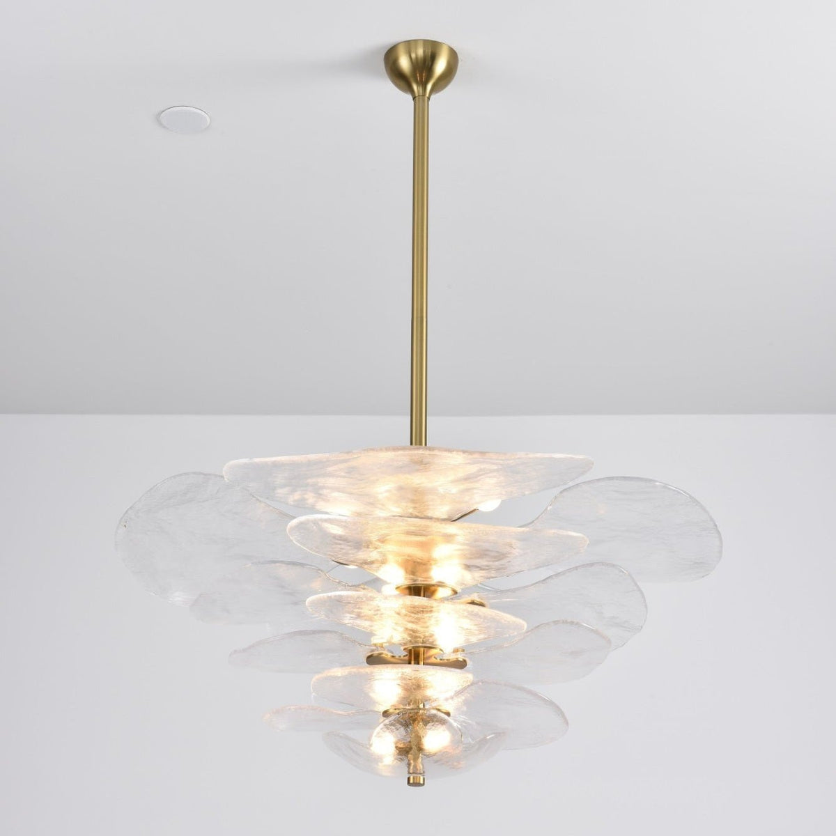 Crivs Kronleuchter Gold Murano-Glas-Blüten-Lagen Luxus