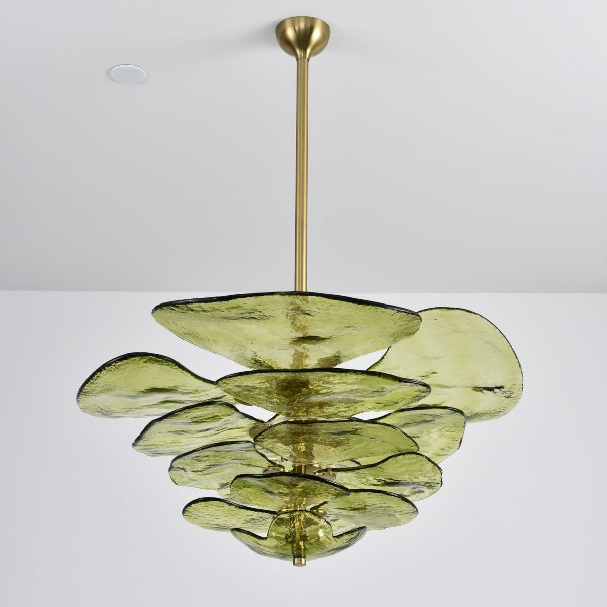 Crivs Kronleuchter Gold Murano-Glas-Blüten-Lagen Luxus