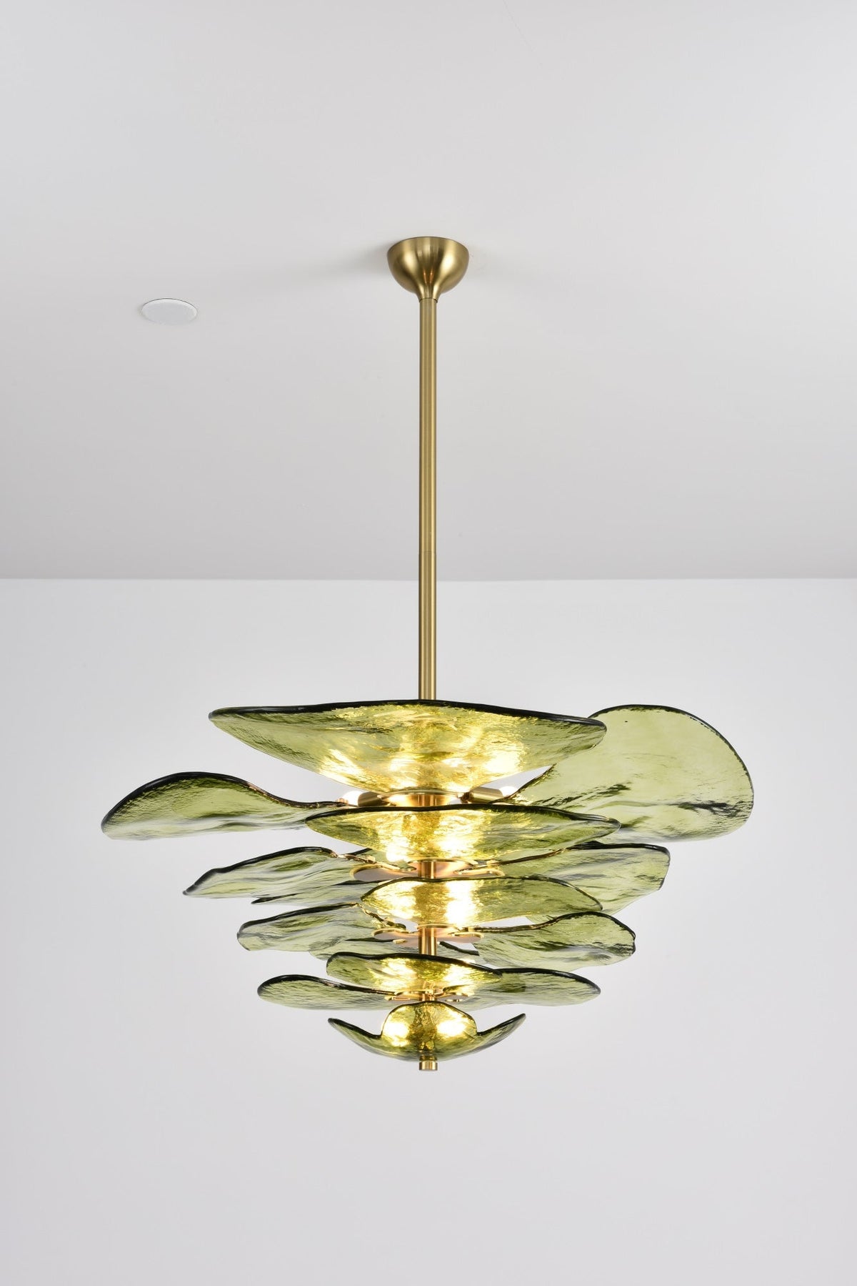 Crivs Kronleuchter Gold Murano-Glas-Blüten-Lagen Luxus