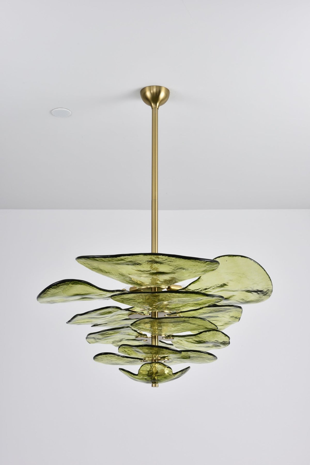 Crivs Kronleuchter Gold Murano-Glas-Blüten-Lagen Luxus