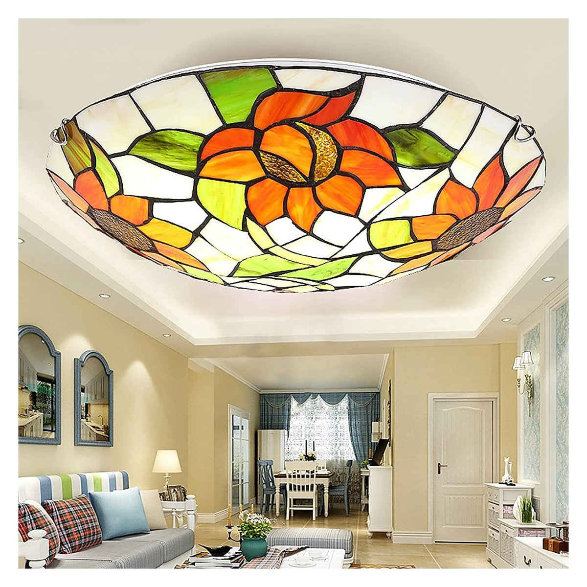 Arisha Vintage Flush Mount Deckenleuchte Metall/Glas Schlafzimmer/Wohnzimmer