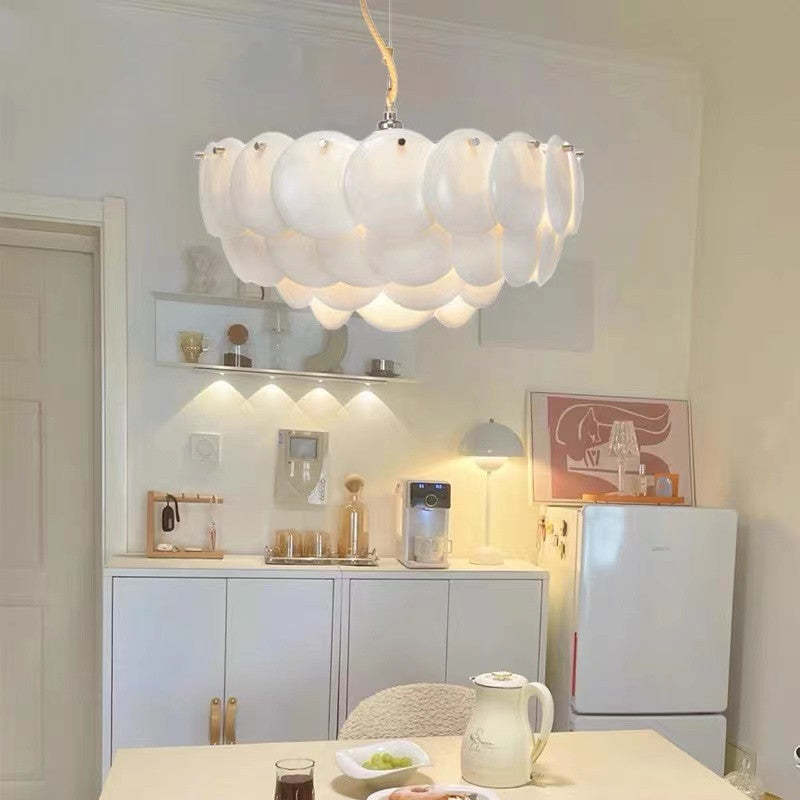 Arisha Modern LED Kronleuchter Weiß Metall Schlaf/Wohnzimmer