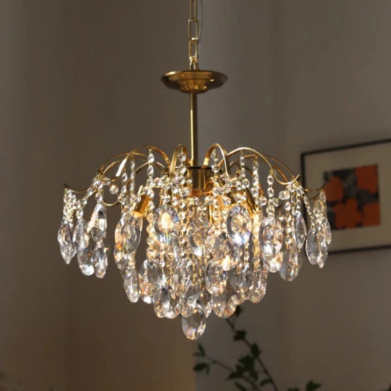 Kristy Retro Kristall Kronleuchter Glas Metall Wohnzimmer
