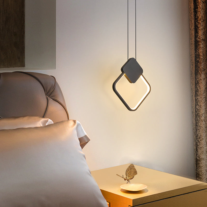 Arisha Minimalistisch Pendelleuchte Ring Schwarz/Weiß Wohnzimmer