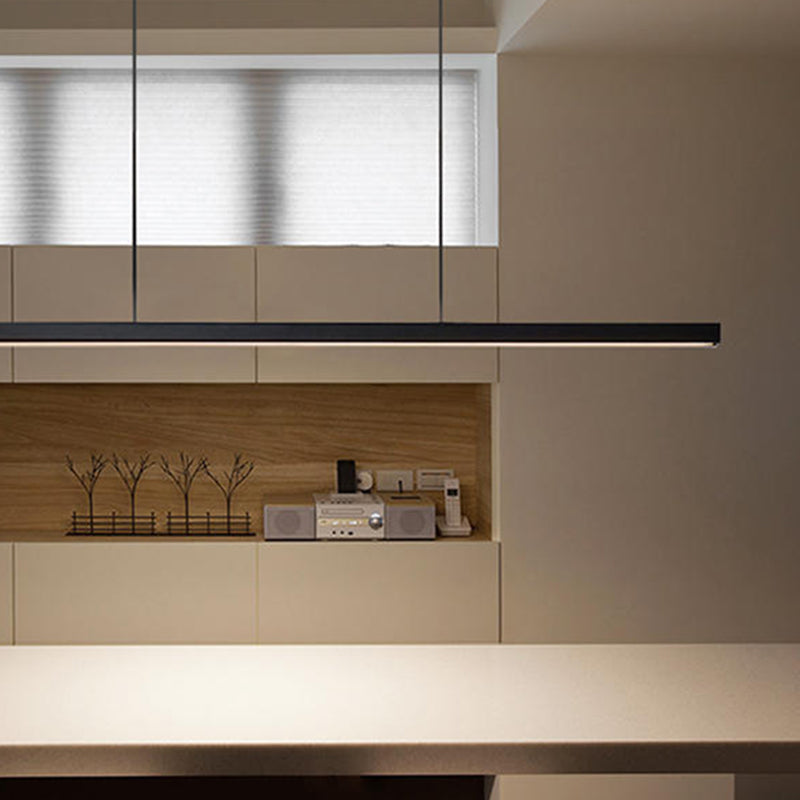 Arisha Pendelleuchte Linear  Metall&Holz Modern LED  Schwarz/Weiß  Wohnzimmer