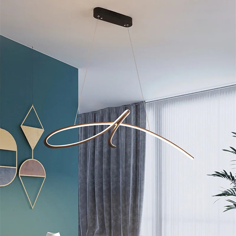 Arisha Minimalistische LED Pendelleuchte Esszimmer/Wohnzimmer Gold