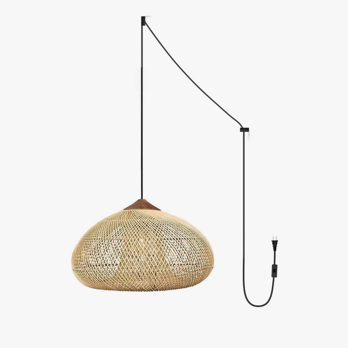 Canirora Pendelleuchte Rattan Swag Geflochten