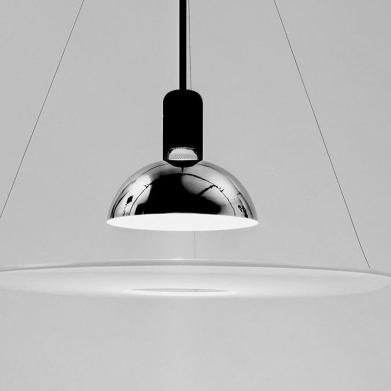 Arisha Modern Schale LED Pendelleuchte Chrom/Schwarz Esstisch Metall&Acryl