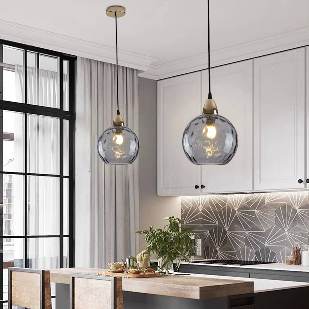Aria Design LED Bunte Pendelleuchte Glaskugel 1 Flammig Esstisch