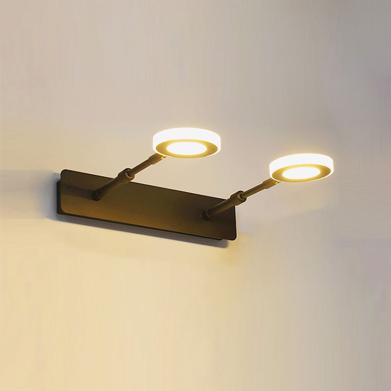 Arisha Modern Rund LED Wandleuchte Schwarz Bade/Schlafzimmer Metall Acryl 2/3/5 Leuchten