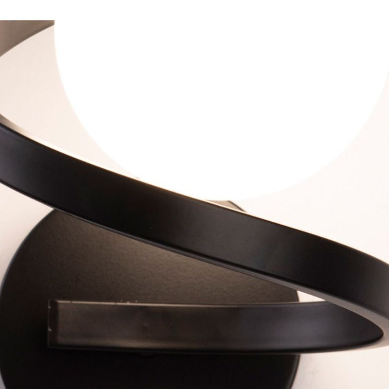 Arisha Design LED Wandleuchte Innen Schwarz/Gold Bade/Schlafzimmer Metall Glas