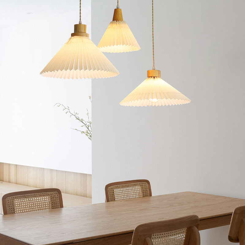 Muto Moderne LED Pendelleuchte Schlafzimmer/Wohnzimmer Weiß Holz