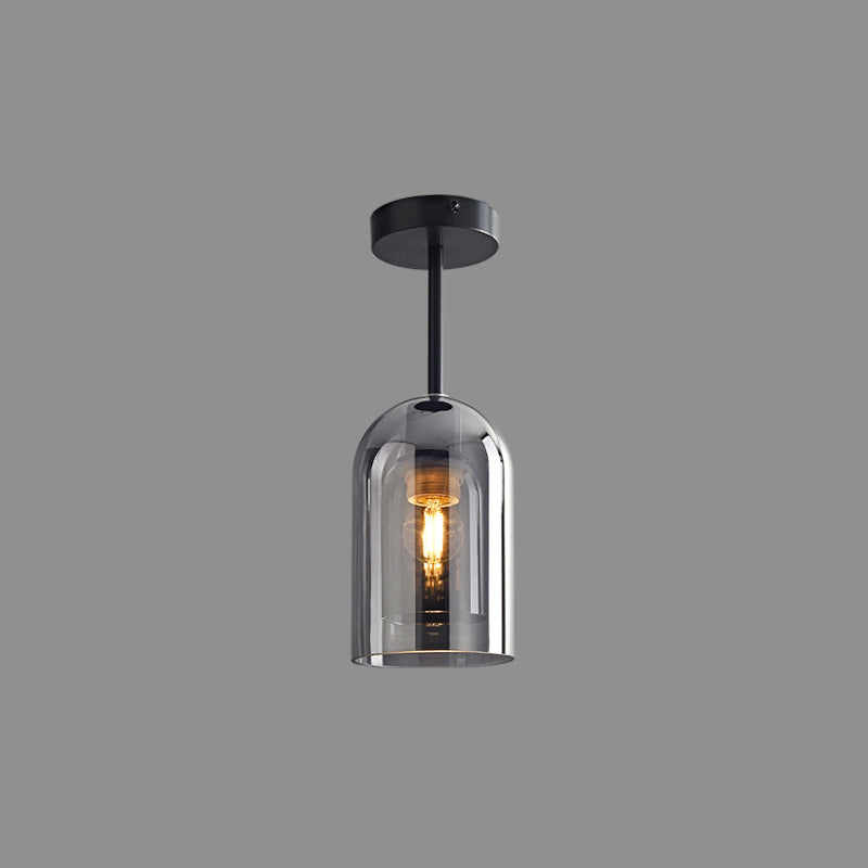 Arisha Modern LED Decken/Pendelleuchte Grau Wohn/Esszimmer Metall Glas