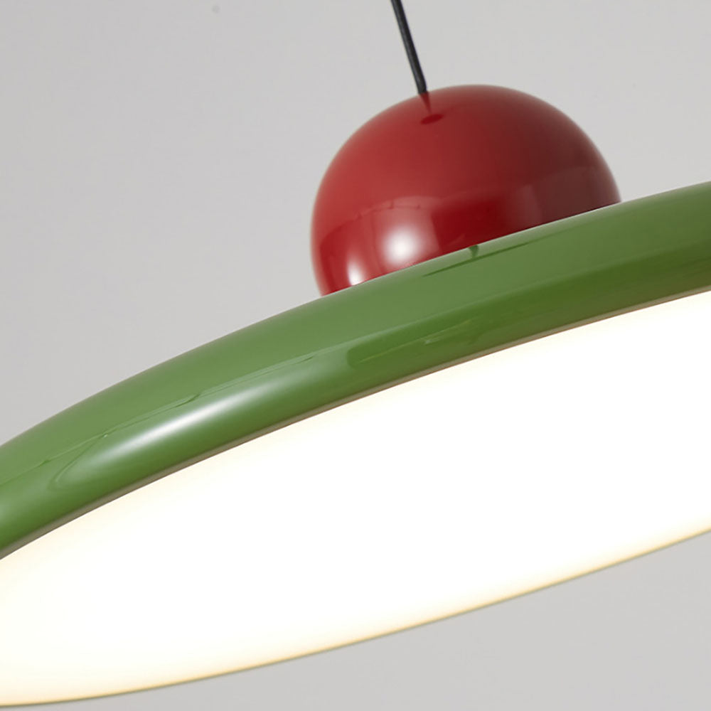 Valentina Nordic Flying Saucer Metall Pendelleuchte Rot/Creme/Grün