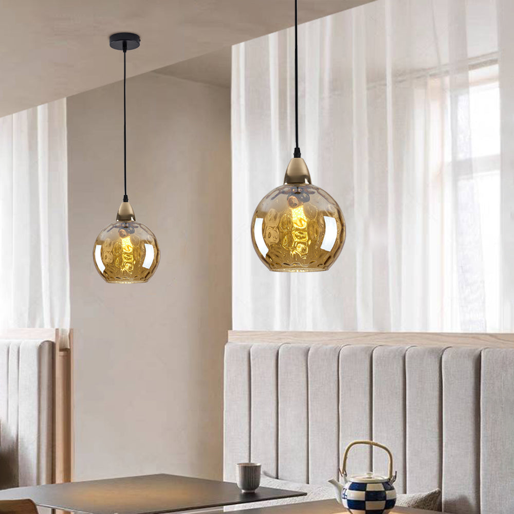 Aria Design LED Bunte Pendelleuchte Glaskugel 1 Flammig Esstisch