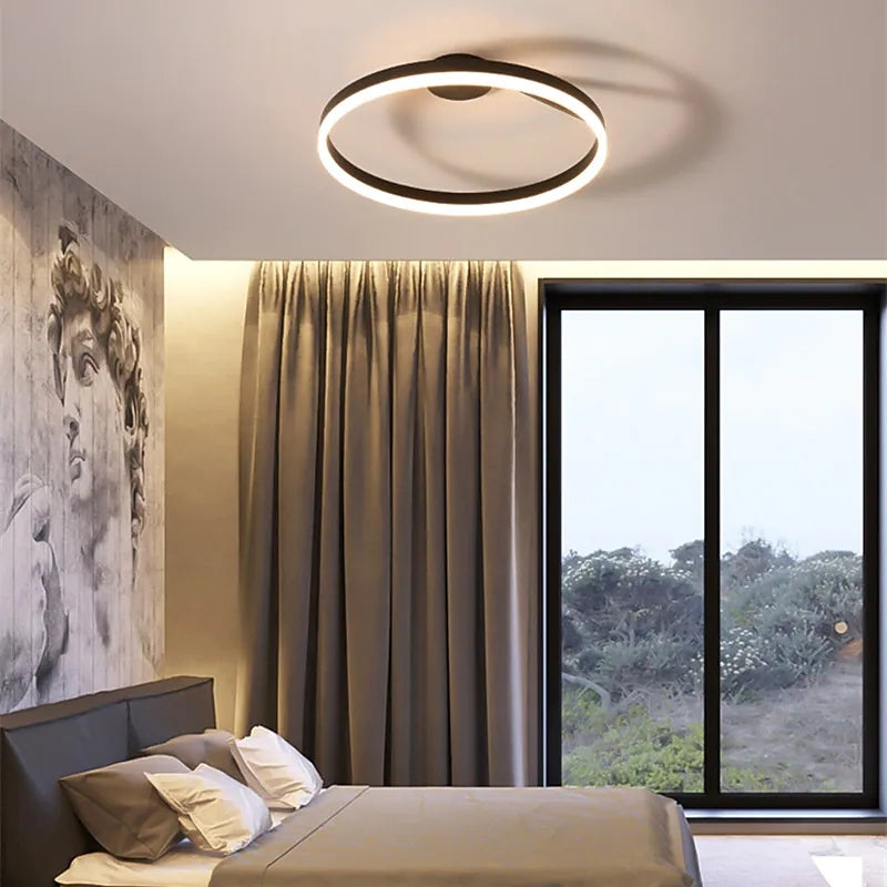 Arisha Deckenleuchte Ring  Modern LED  Schwarz/Weiß Wohnzimmer Flur Metall