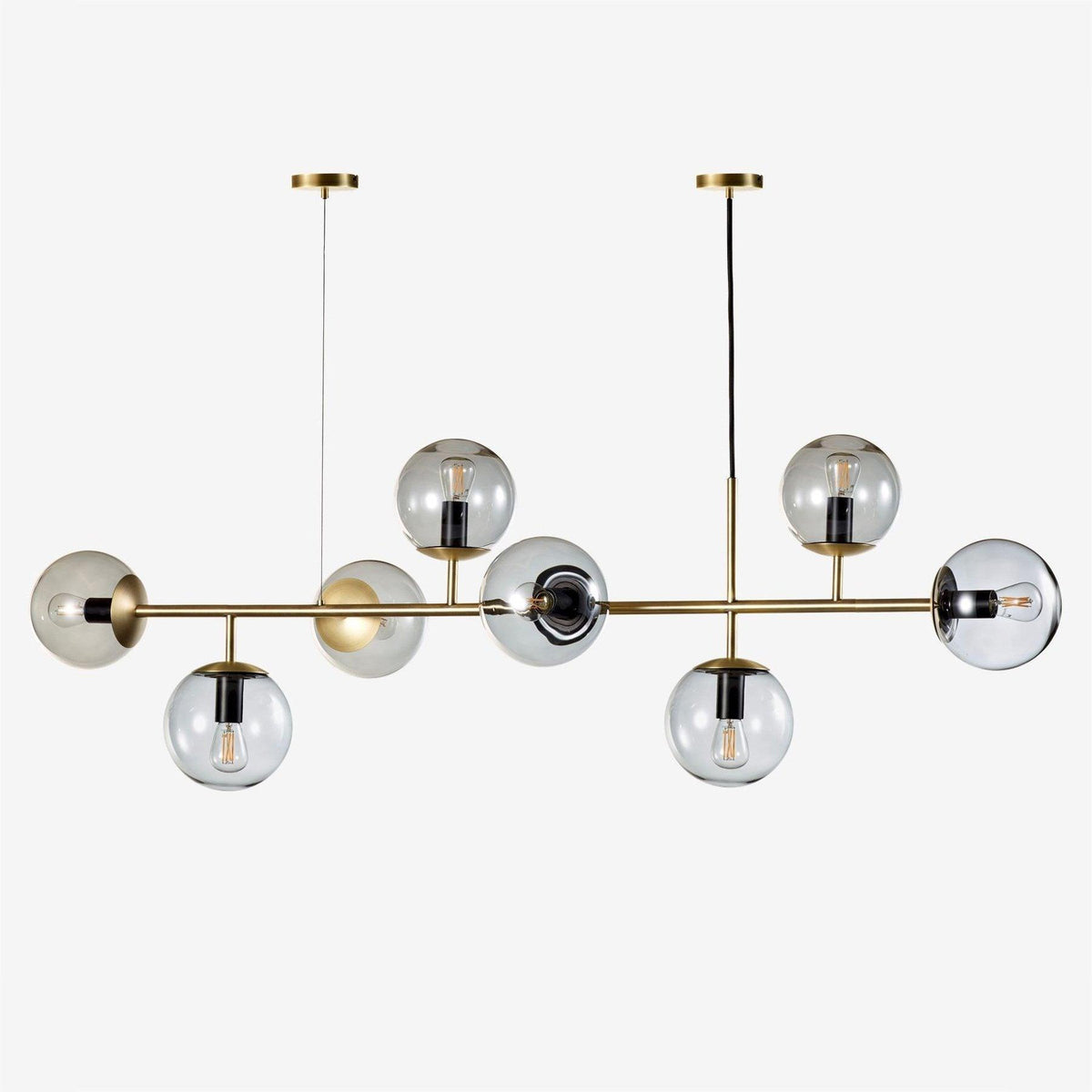 Yorvin Pendelleuchte Orb Messing Glas für Wohnzimmer