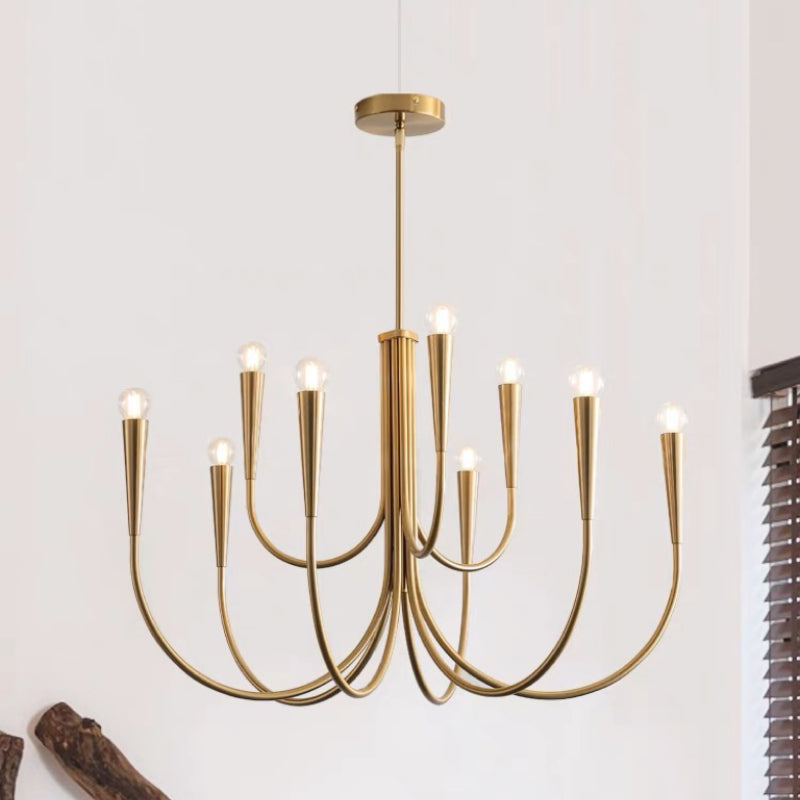 Valentina Moderner, minimalistischer KronleuchterEsszimmer, Schwarz/Gold