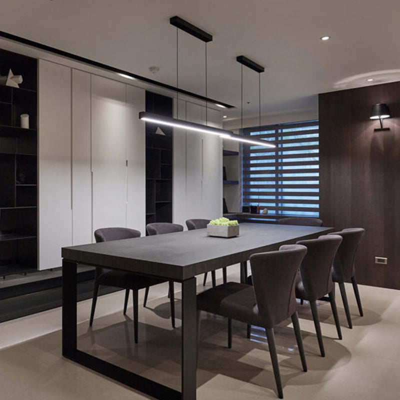 Arisha Pendelleuchte Linear  Metall&Holz Modern LED  Schwarz/Weiß  Wohnzimmer