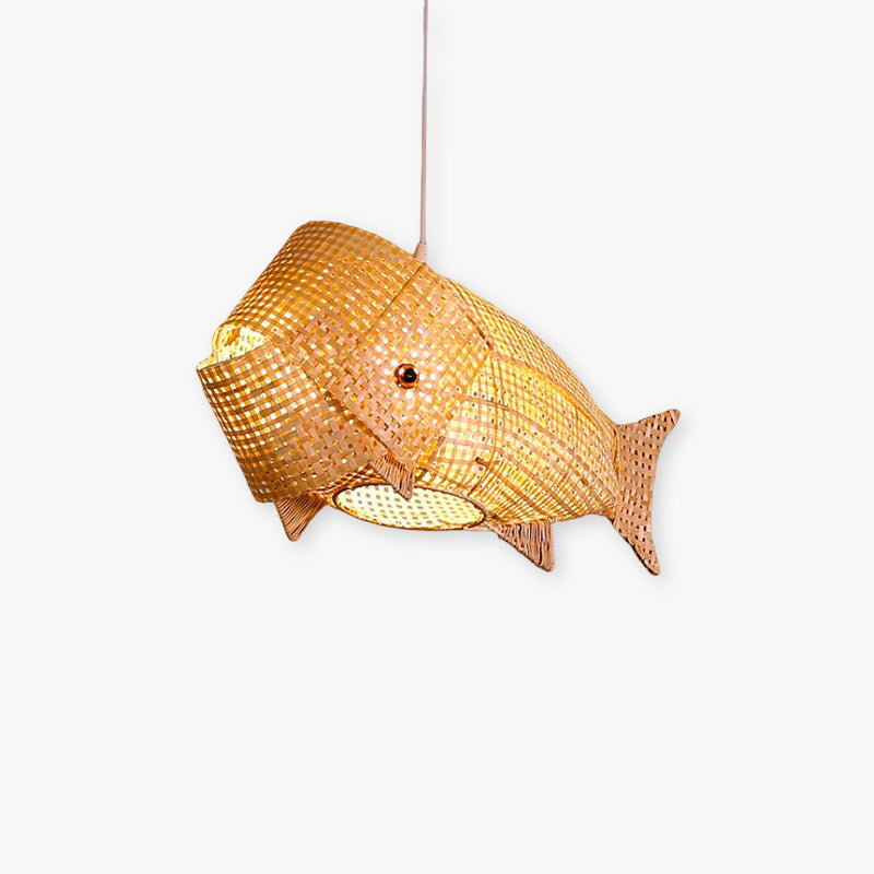 Muto Design LED Pendelleuchte Holz Ess/Schlaf/Kinderzimmer Rattan
